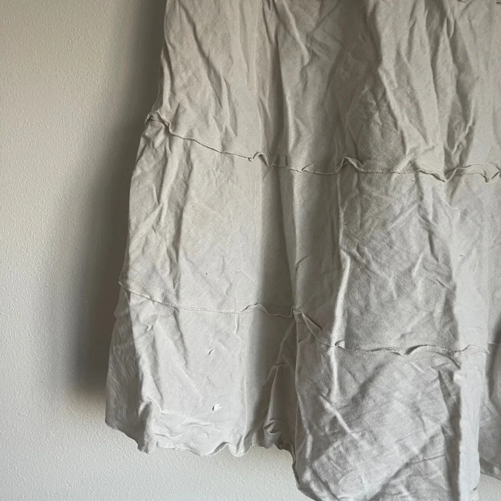 Vintage Christopher and‎ Banks Tiered Beige Linen Midi Skirt Size 8 - Picture 4 of 12